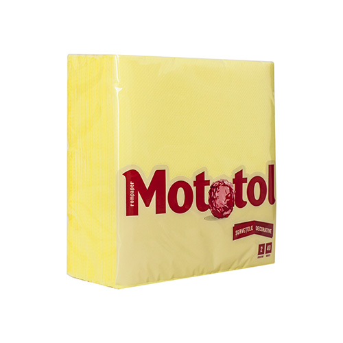 Servetele de masa 33x33cm galbene 2 straturi mototol 40 buc/pac